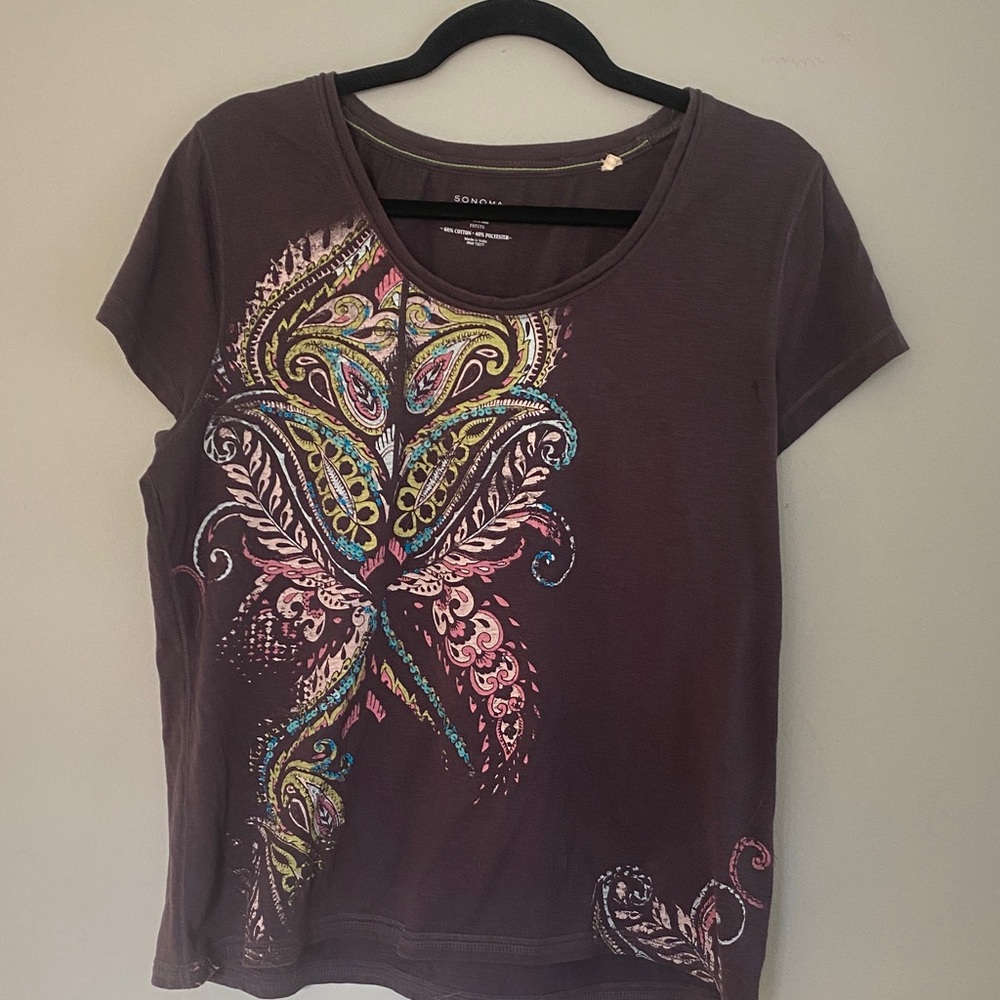 Sonoma Women's Multicolor Graphic Tee